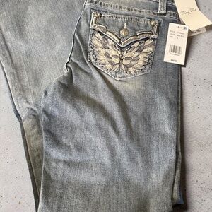 Miss Me Denim with Butterfly Embroidery